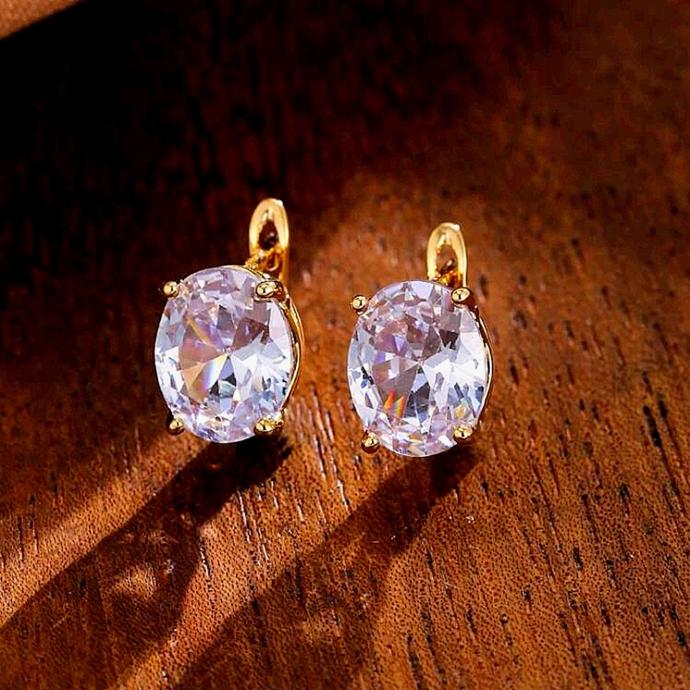 Simple classic zirconia earrings